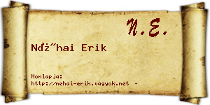 Néhai Erik névjegykártya